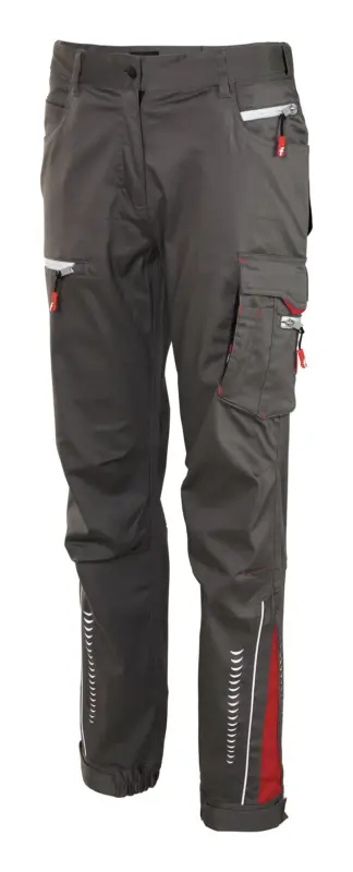 Fortis Damen-Cargohose Flex grau/schwarz/rot Größe 44 Neu
