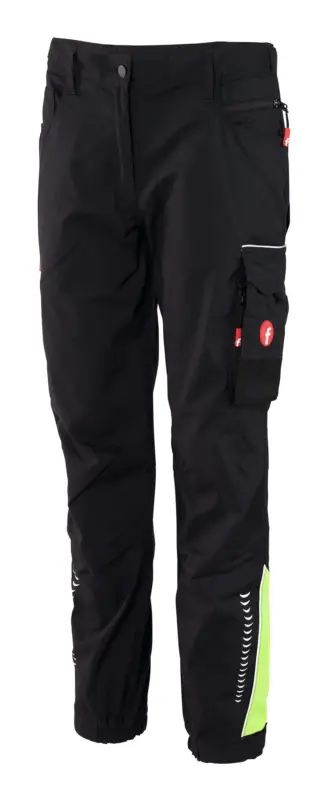 Markenware Fortis Damen-Cargohose Performance schwarz/lime Größe 38