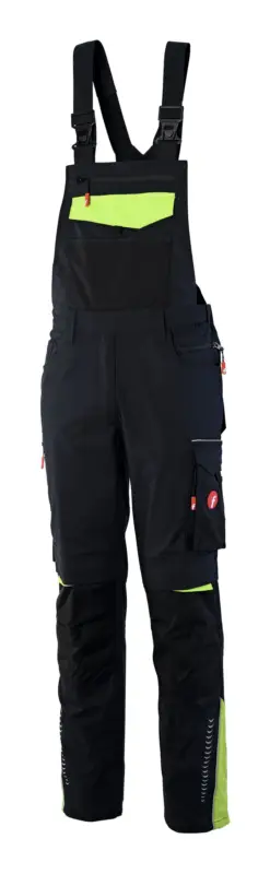 Zertifiziert Fortis Damen-Latzhose Performance schwarz/lime Größe 38