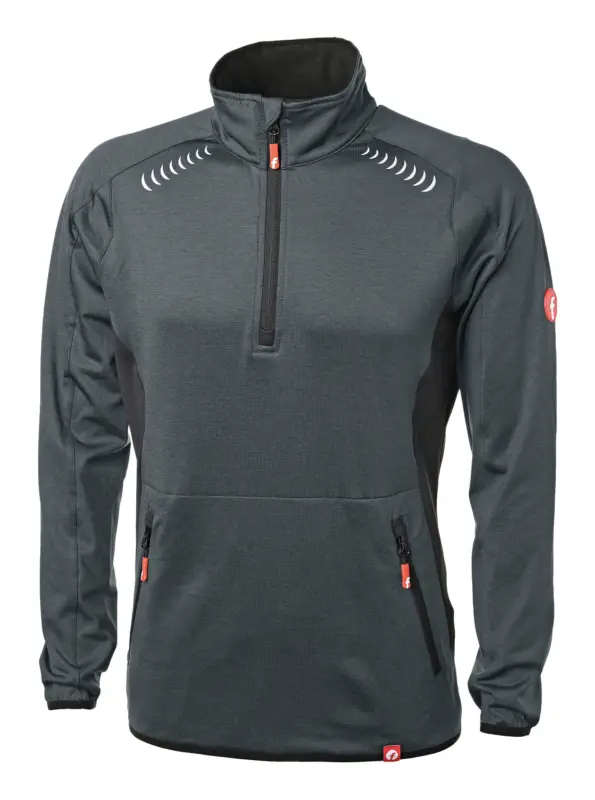 Direktkauf Fortis Elements Tech-Fleecepullover grau/schwarz meliert Größe XS