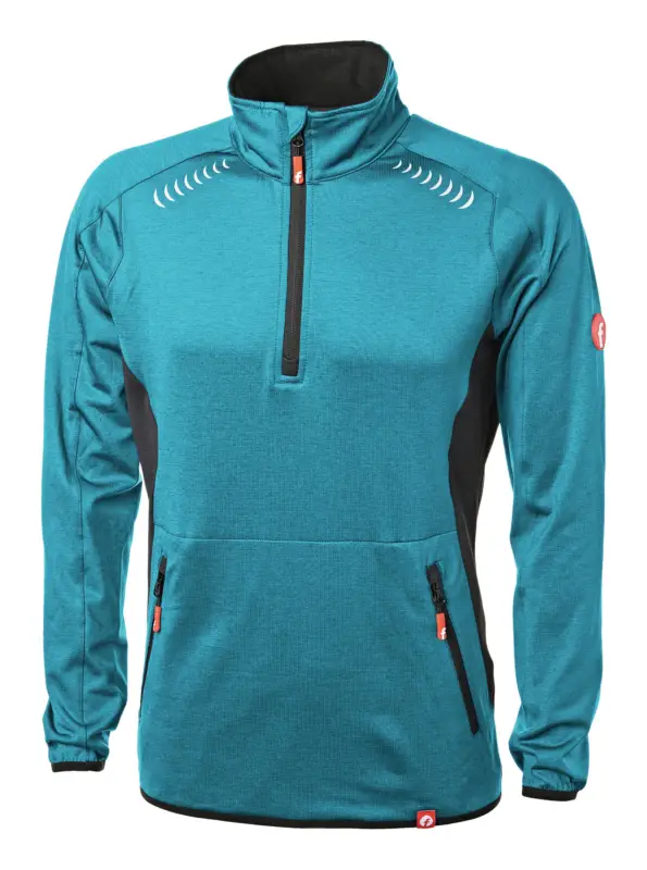 Nur Für Kurze Zeit Fortis Elements Tech-Fleecepullover türkis/schwarz meliert Größe 4XL