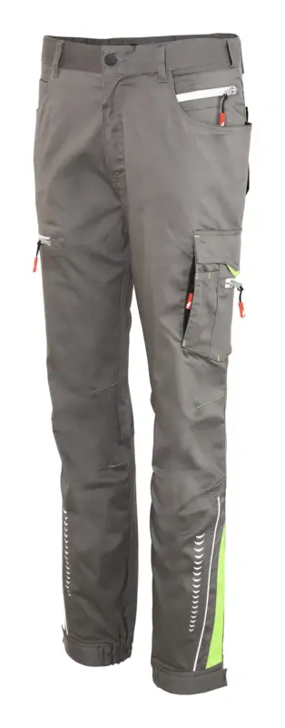 Fortis Herren-Cargohose Flex grau/schwarz/lime Größe 106 Geprüft