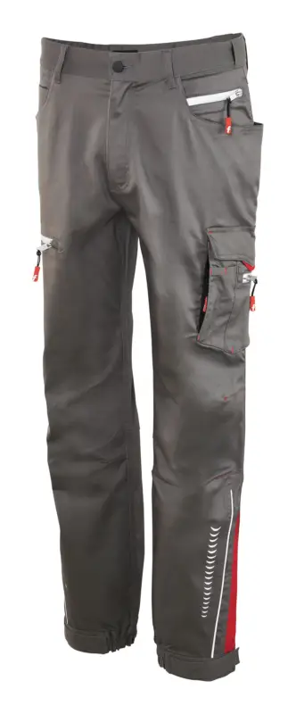 Neue Kollektion Fortis Herren-Cargohose Flex grau/schwarz/rot Größe 27