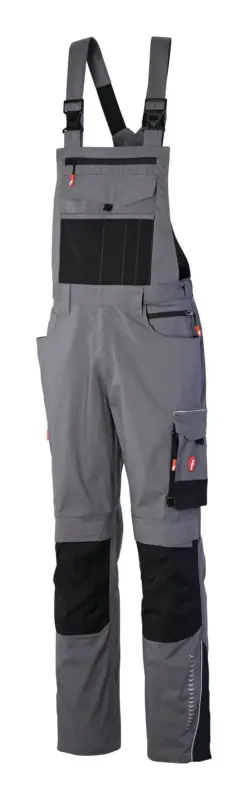 Zertifiziert Fortis Herren-Latzhose Performance grau/schwarz Größe 110