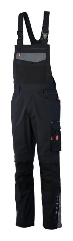 Ausverkauf Fortis Herren-Latzhose Performance schwarz/grau Größe 114
