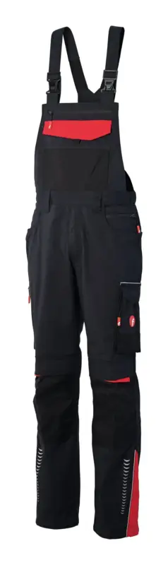 Fortis Herren-Latzhose Performance schwarz/rot Größe 28 Jetzt Bestellen