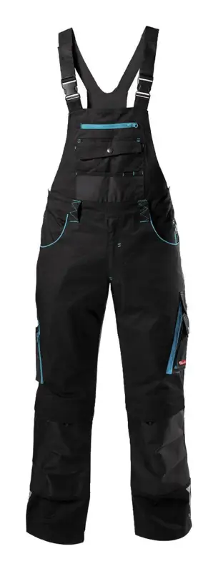 Mega-Angebot Fortis Herren-Latzhose twenty-four, schwarz/türkis, Größe 60