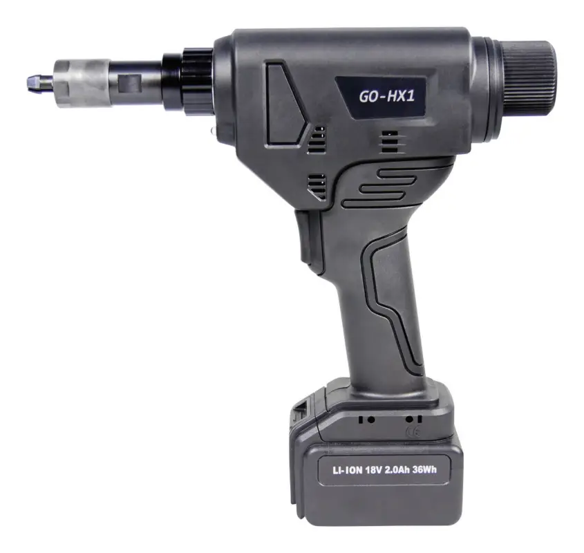 Heißes Angebot Goebel Akku-Sechskant-Stanzgerät GO-HX 1 i. Koffer 2 Ah 36W 2xAkku und Laderät M4-8