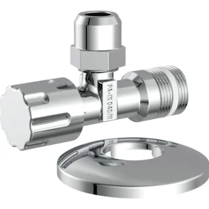 Finale Aktion Kirchhoff Eckventil, 1/2" AG x x 3/8" AG x 10 mmQ, mit Schubrosette selbstdichtend