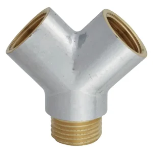 Kirchhoff Messing-Y-Verteilerstück, Chrom, 1/2" IG x 1/2" AG Abverkauf