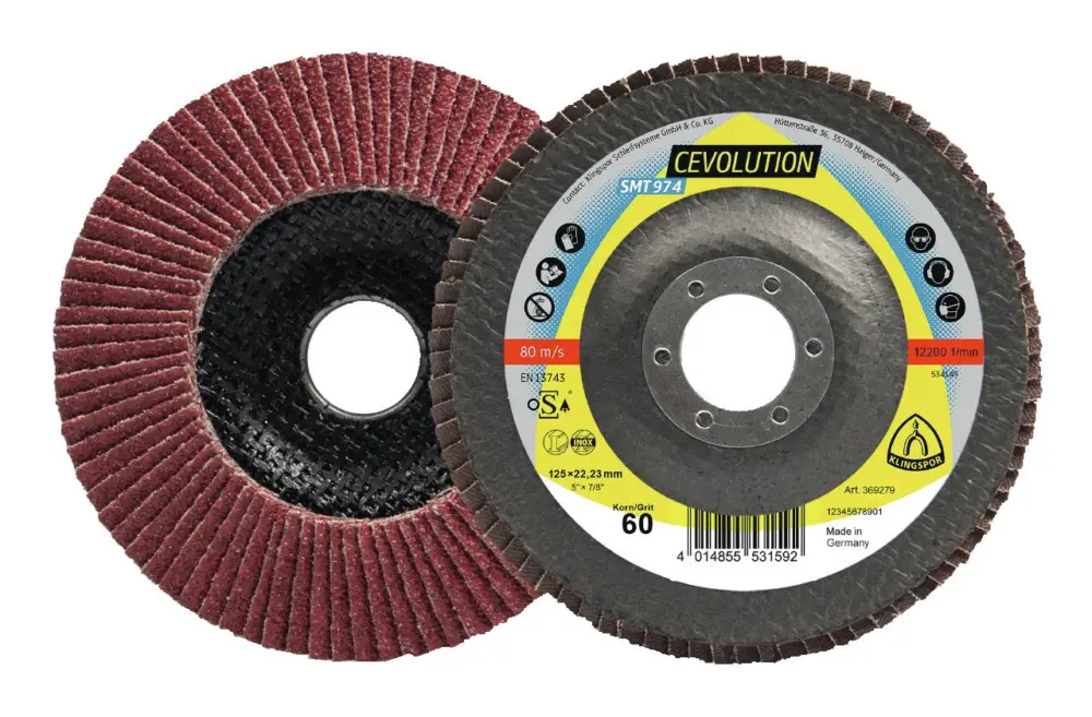 Klingspor Fächerschleifscheibe SMT 974 125 x 22,23 mm gewölbt K80 Keramikkorund K80 Online Kaufen