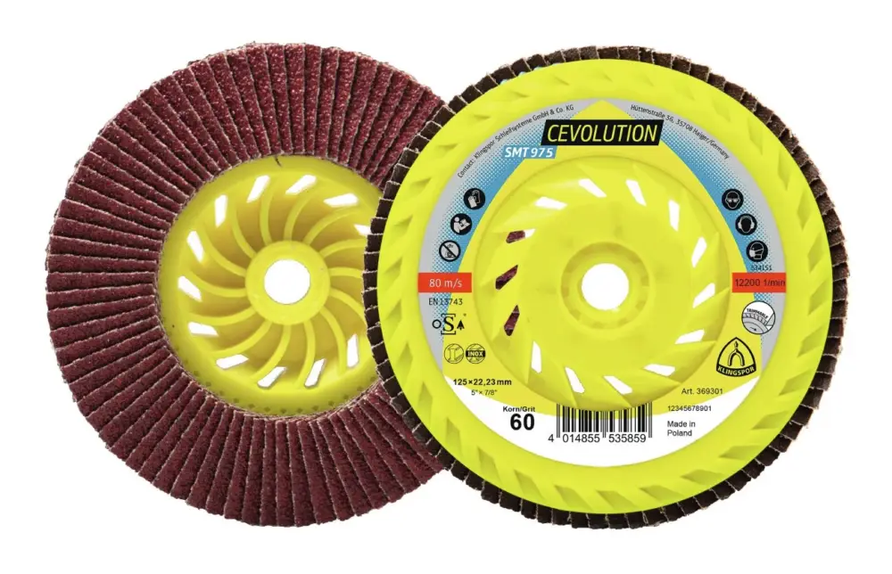Klingspor Fächerschleifscheibe SMT 975 125 mm M14 gewölbt Keramikkorund K80 Preiswert