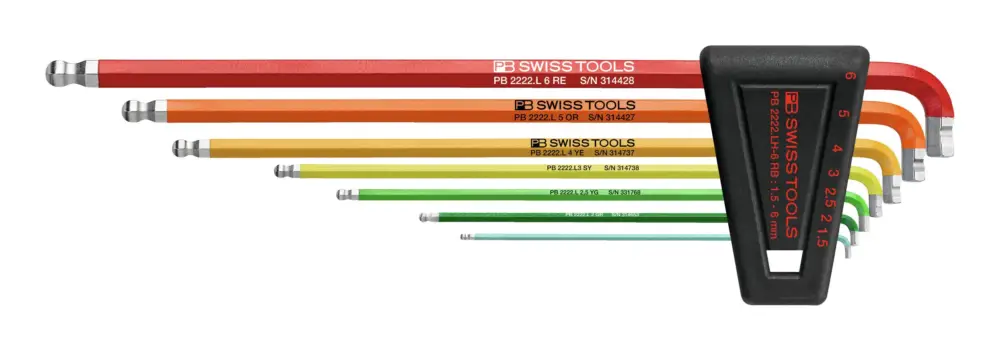 PB Swiss Tools Winkelschraubendreher-Satz im Kunststoffhalter 7-teilig 1,5-6 90-100 Grad Rainbow Nur Für Kurze Zeit