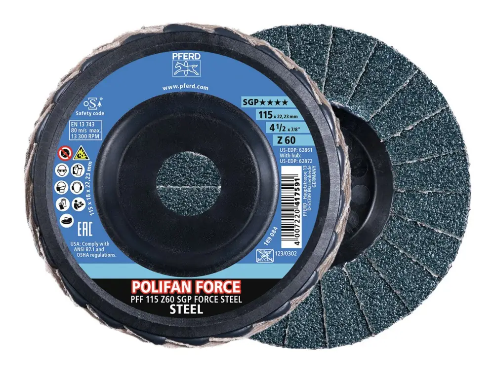 Pferd Fächerschleifscheibe FORCE SGP STEEL 115 mm Z 60 Meistverkauft