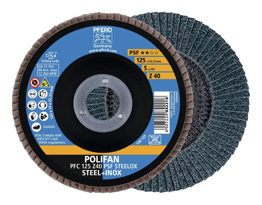 Must-Have Pferd Fächerschleifscheibe Z 80PSF gerade 125 mm K80