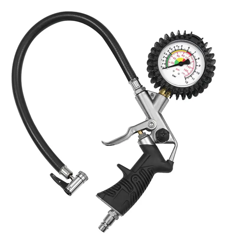 Preisreduziert Riegler Hand-Reifenfüllmesser mit Hebelstecker, Pist.form, starr, ungeeicht, Ø63 mm, 0-12 bar/170 psi