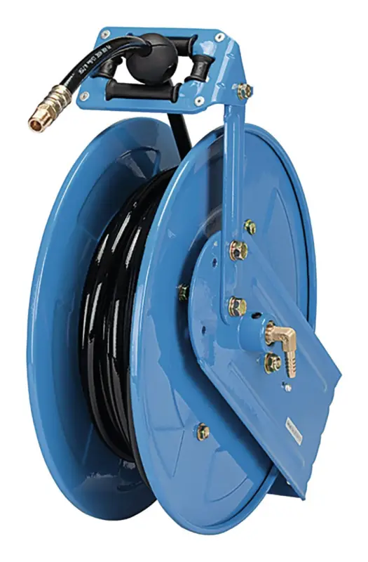 Riegler Schlauchaufroller Stahl, Druckluft/Wasser, inkl 20m PU-Schl. Ø6,5 mm, Tülle 8 mm Neu