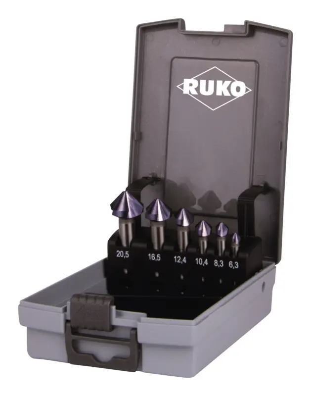 Ruko Kegelsenker-Satz DIN335C 90 Grad HSS-Co5 D.6,3-20,5mm Ku-Kassette Beliebt
