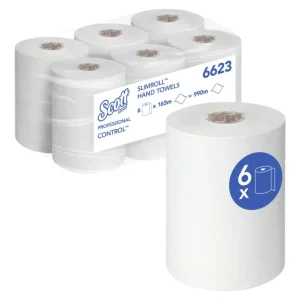 Preisknaller Scott Control 6623 weiß 1-lagig L165 m x B198mm Rollenhandtuch 6 Rollen (Verpackungseinheit 6 Rollen)
