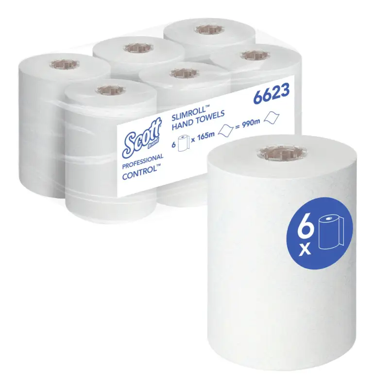Preisknaller Scott Control 6623 weiß 1-lagig L165 m x B198mm Rollenhandtuch 6 Rollen (Verpackungseinheit 6 Rollen)