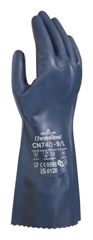 Sofort Bestellen Showa Chemikalienschutzhandschuh CN740 Größe M (Verpackungseinheit 12 Paar)