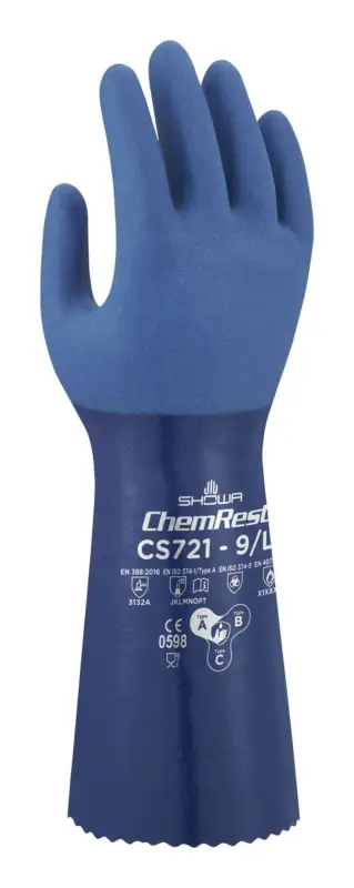 Neu Im Sortiment Showa Chemikalienschutzhandschuh CS721 Größe XXL (Verpackungseinheit 10 Paar)