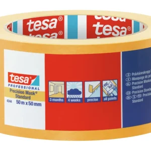 Tesa Professional 4344 Präzisionkrepp Standard 50m x 50 mm (Verpackungseinheit 3 Rollen) Saisonangebot