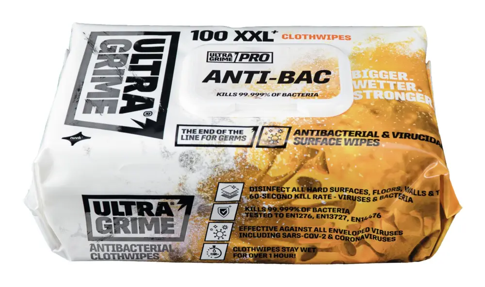 Kracherpreis Ultragrime Antibakterielles Desinfektionstuch, 100 Tücher/Pack