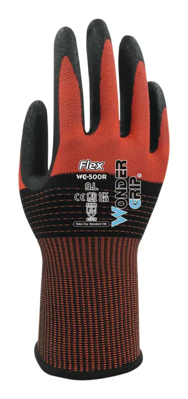 Nur Heute Wonder Grip Handschuh Flex WG-500R Größe 8 (Verpackungseinheit 12 Paar)