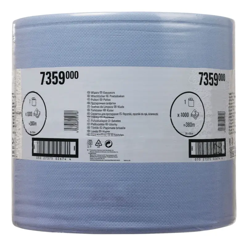 Neue Kollektion WypAll WYPALLL30 7359 L380xB350mm blau 3-lagig 1000 Tücher/Rolle