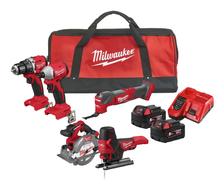 Milwaukee Akku-Maschinenset M18 BLCPP5A-502B mit 2x Akku 5 Ah - in Werkzeugtasche Schnäppchen