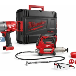 Milwaukee Akku-Maschinenset M18 ONEPP2Y-0X aus Akku-Schlagschrauber & Akku-Fettpresse Ohne Akku - in HD-Box Top-Seller
