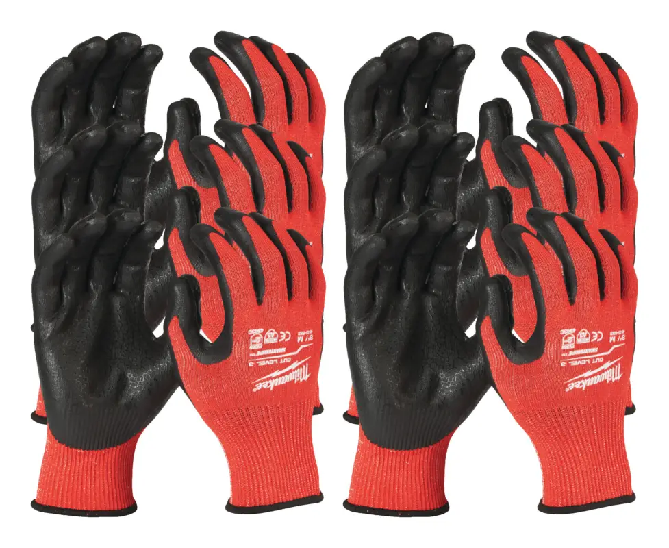 Milwaukee Schnittschutzhandschuhe Klasse 3/C, Größe 9 (L) - 12er Pack (Verpackungseinheit 1 Paar) Solange Der Vorrat Reicht