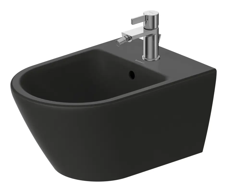 Duravit D-Neo Bidet wandhängend mit Durafix mit 1 Hahnloch mit Überlauf 360 x 540 mm - Anthrazit Matt Begrenztes Angebot