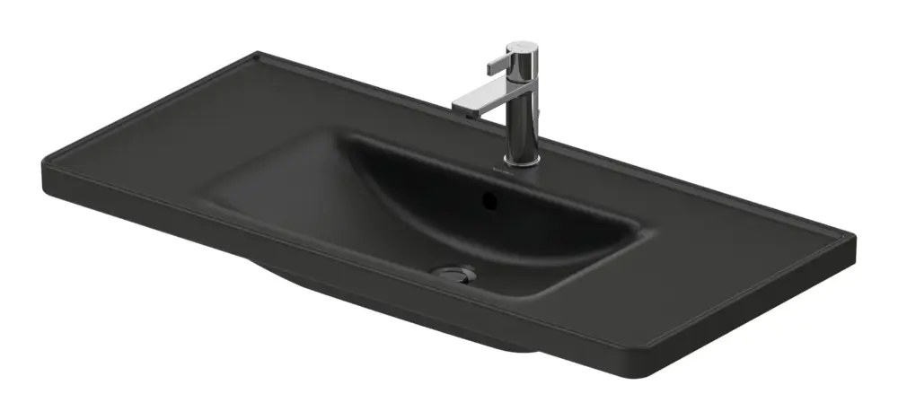 Abverkauf Duravit D-Neo Waschtisch mit 1 Hahnloch mit Überlauf 1005 x 480 mm - Anthrazit Matt