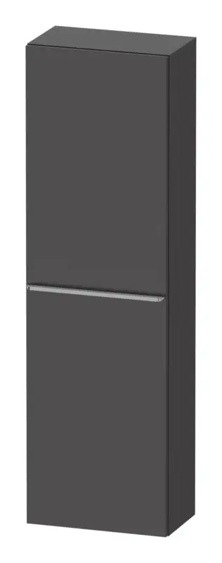 Zertifiziert Duravit D-Neo Halbhochschrank mit 1 Tür Anschlag links Griff Edelstahl Gebürstet 400 x 1320 x 240 mm - Graphit Matt