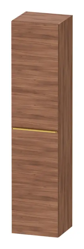 Markenware Duravit D-Neo Hochschrank mit 1 Tür Anschlag links Griff Gold Poliert 400 x 1760 x 360 mm - Nussbaum Natur Matt