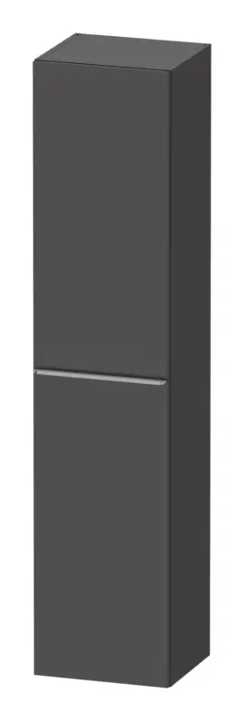 Duravit D-Neo Hochschrank mit 1 Tür Anschlag links Griff Edelstahl Gebürstet 400 x 1760 x 360 mm - Graphit Matt Neue Ware
