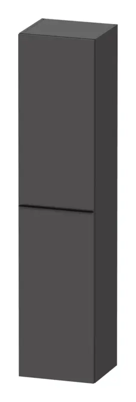 Duravit D-Neo Hochschrank mit 1 Tür Anschlag rechts Griff Diamantschwarz Matt 400 x 1760 x 360 mm - Graphit Matt Highlight