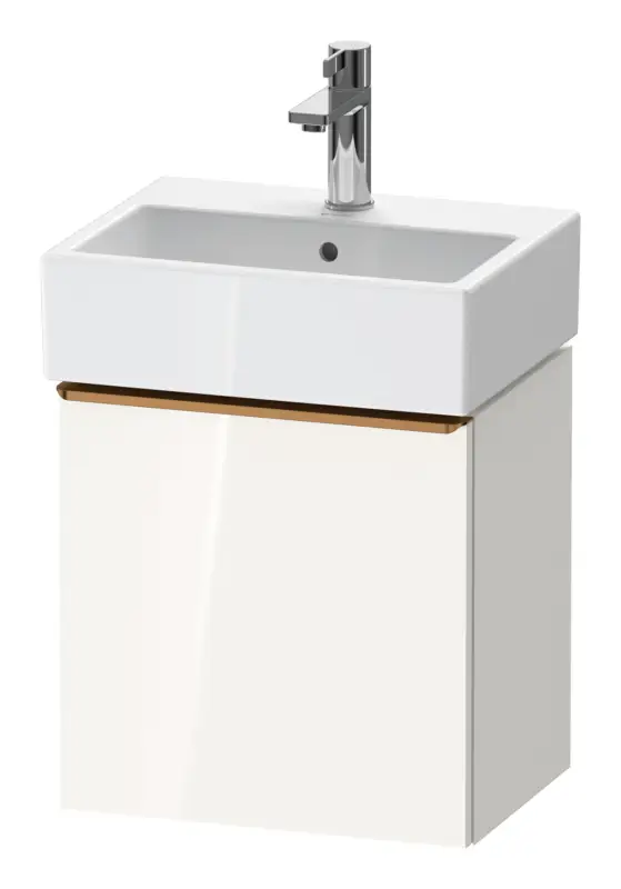 Finale Aktion Duravit D-Neo Waschtischunterschrank mit 1 Tür Anschlag links Griff Bronze Gebürstet 434 x 440 x 322 mm - Weiß Hochglanz