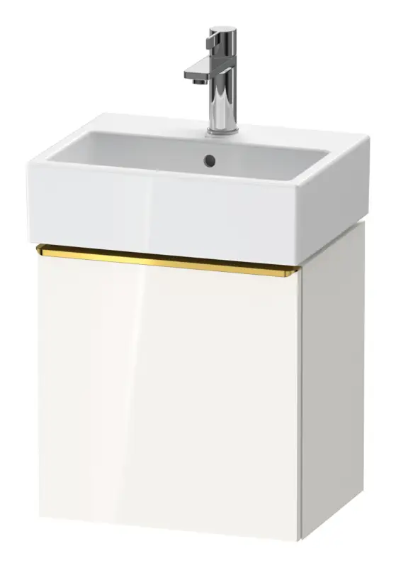 Duravit D-Neo Waschtischunterschrank mit 1 Tür Anschlag links Griff Gold Poliert 434 x 440 x 322 mm - Weiß Hochglanz Top-Angebot