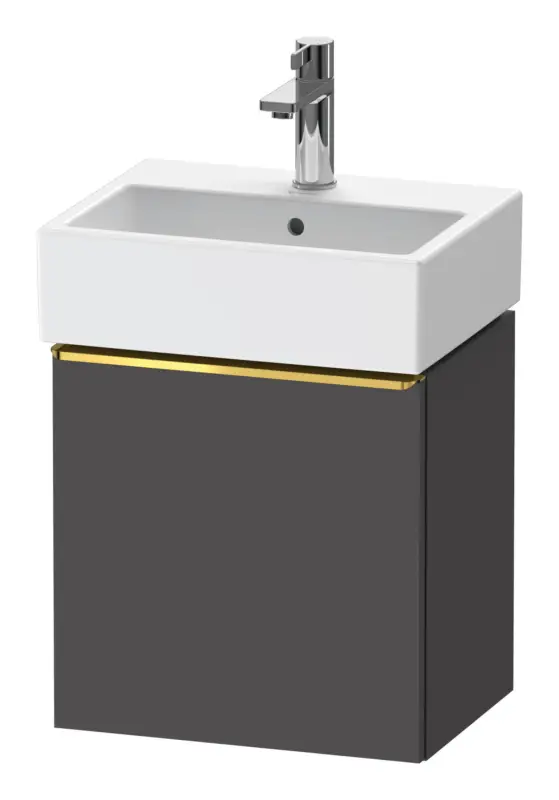 Direkt Vom Hersteller Duravit D-Neo Waschtischunterschrank mit 1 Tür Anschlag links Griff Gold Poliert 434 x 440 x 322 mm - Graphit Matt