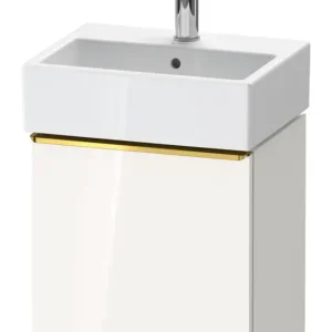 Aktuell Duravit D-Neo Waschtischunterschrank mit 1 Tür Anschlag rechts Griff Gold Poliert 434 x 440 x 322 mm - Weiß Hochglanz