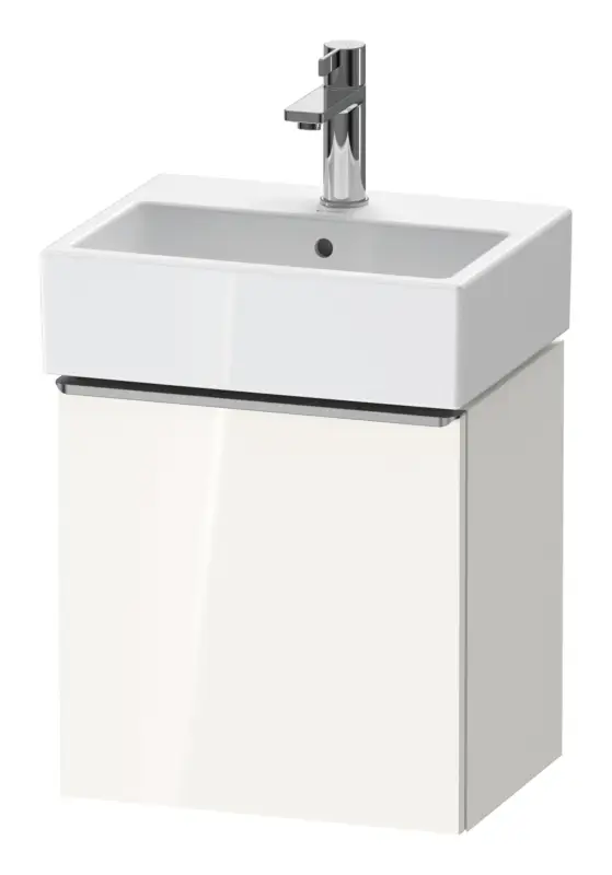 Geprüft Duravit D-Neo Waschtischunterschrank mit 1 Tür Anschlag rechts Griff Edelstahl Gebürstet 434 x 440 x 322 mm - Weiß Hochglanz