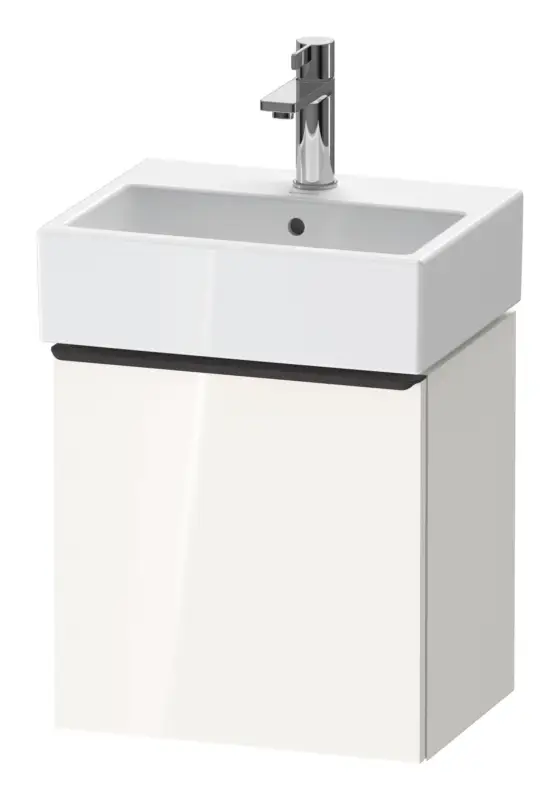 Duravit D-Neo Waschtischunterschrank mit 1 Tür Anschlag rechts Griff Diamantschwarz Matt 434 x 440 x 322 mm - Weiß Hochglanz Sale