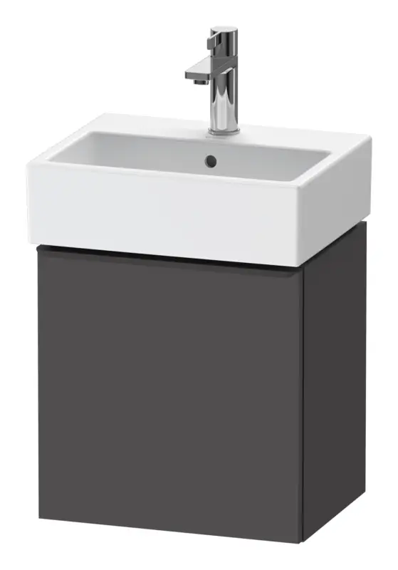 Duravit D-Neo Waschtischunterschrank mit 1 Tür Anschlag rechts Griff Diamantschwarz Matt 434 x 440 x 322 mm - Graphit Matt Bestseller