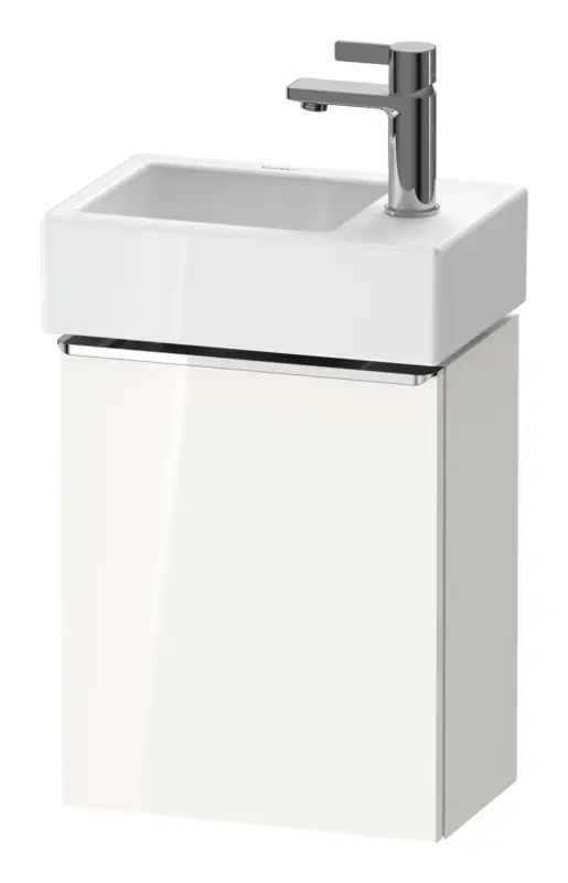 Duravit D-Neo Waschtischunterschrank mit 1 Tür Anschlag links Griff Chrom Hochglanz 364 x 440 x 222 mm - Weiß Hochglanz Neu Im Sortiment
