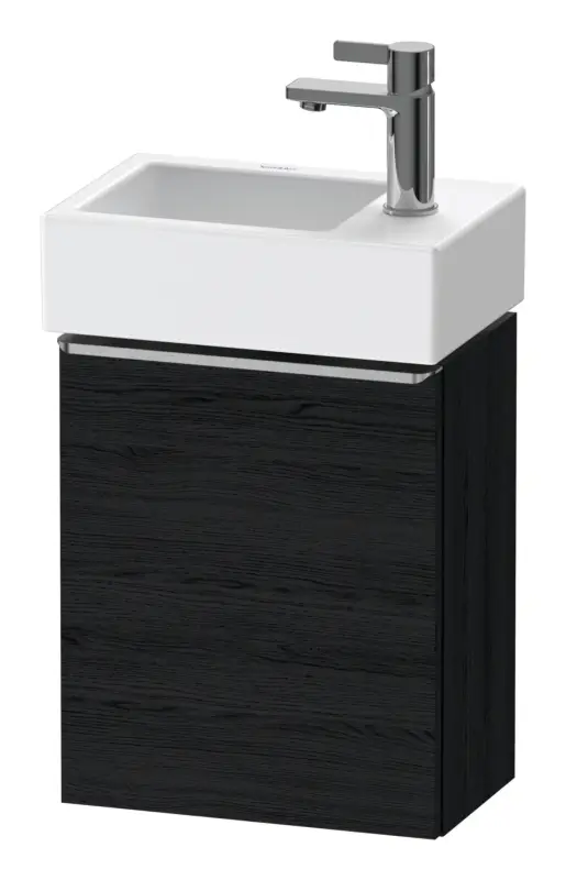 Duravit D-Neo Waschtischunterschrank mit 1 Tür Anschlag links Griff Edelstahl Gebürstet 364 x 440 x 222 mm - Eiche Schwarz Matt Direktkauf