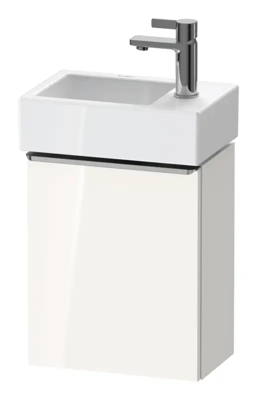 Duravit D-Neo Waschtischunterschrank mit 1 Tür Anschlag links Griff Edelstahl Gebürstet 364 x 440 x 222 mm - Weiß Hochglanz Heißes Angebot
