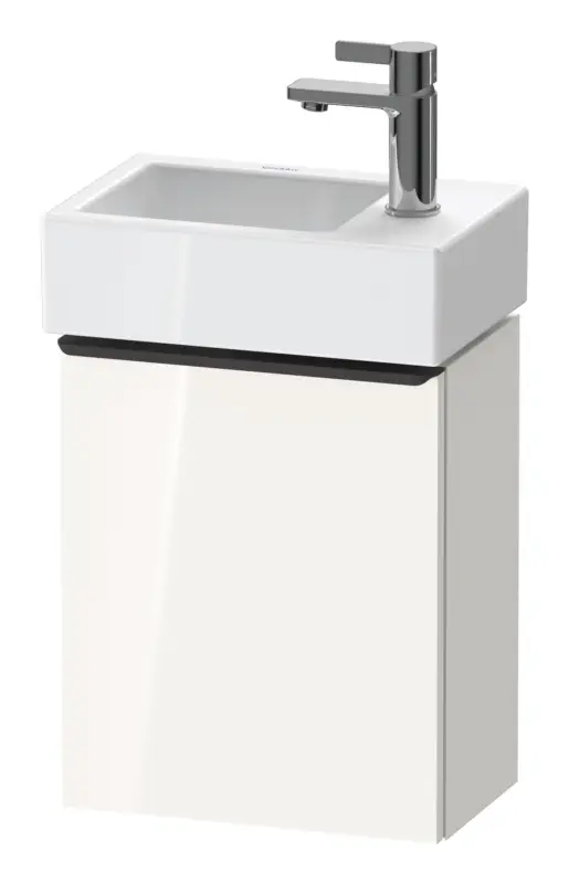 Duravit D-Neo Waschtischunterschrank mit 1 Tür Anschlag links Griff Diamantschwarz Matt 364 x 440 x 222 mm - Weiß Hochglanz Bestpreis